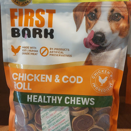 First bark Fb chicken &cod roll 200gm