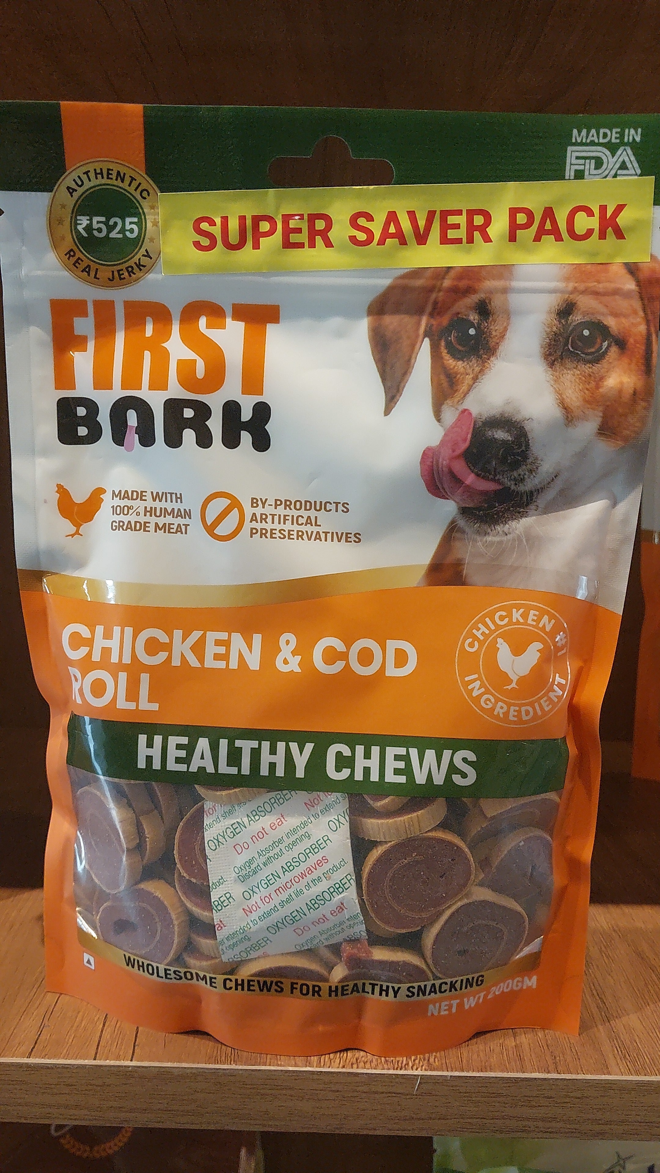 First bark Fb chicken &cod roll 200gm