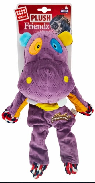 Gigwi GiGwi Plush Friendz Rope Hippo-M