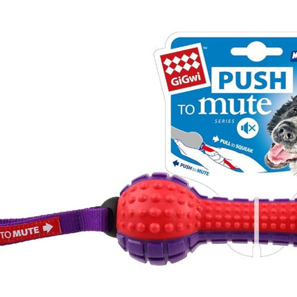 Gigwi GiGwi Push To Mute Dumbell Red-M/L