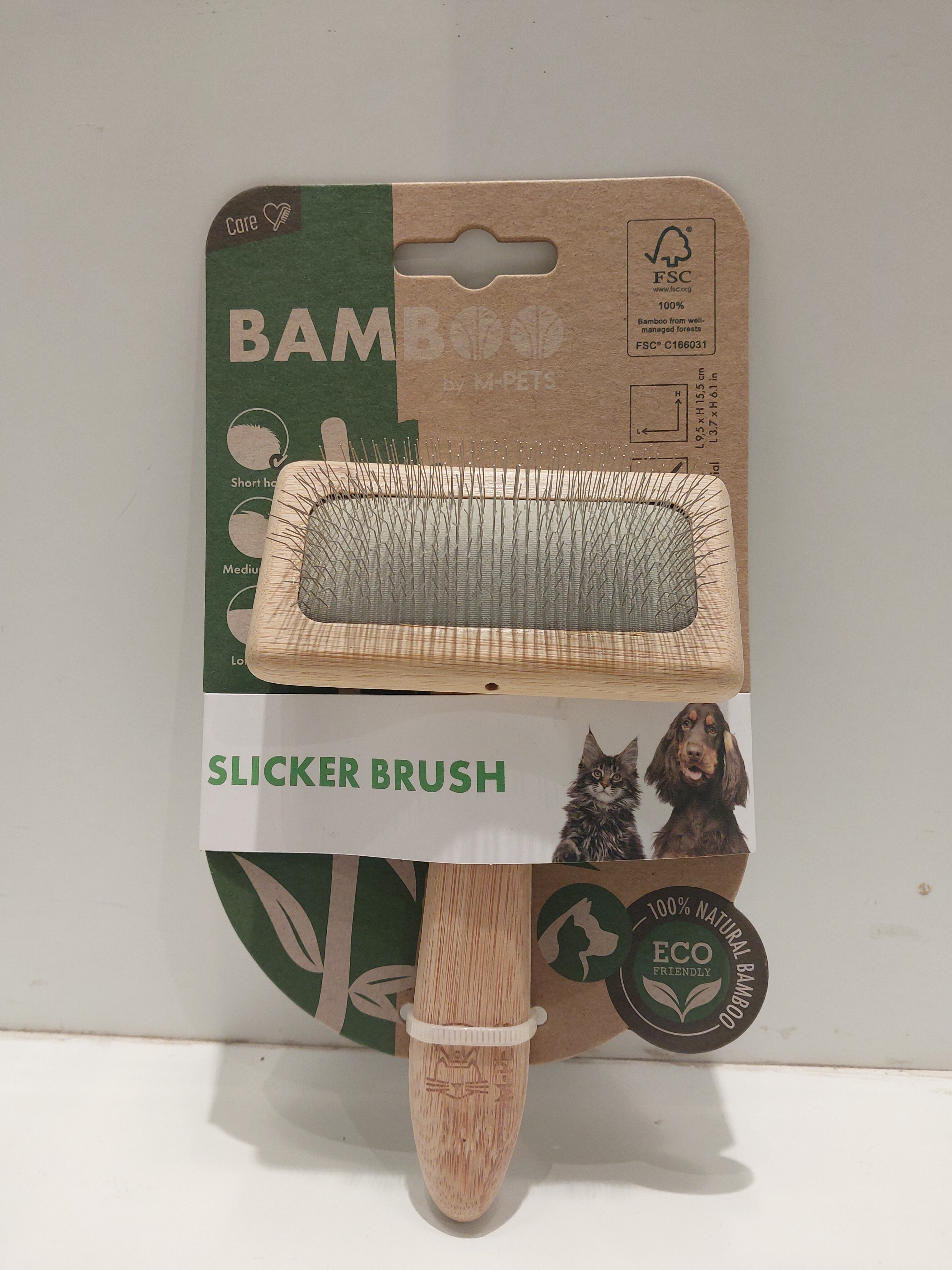 M-Pets Bamboo Slicker Brush M