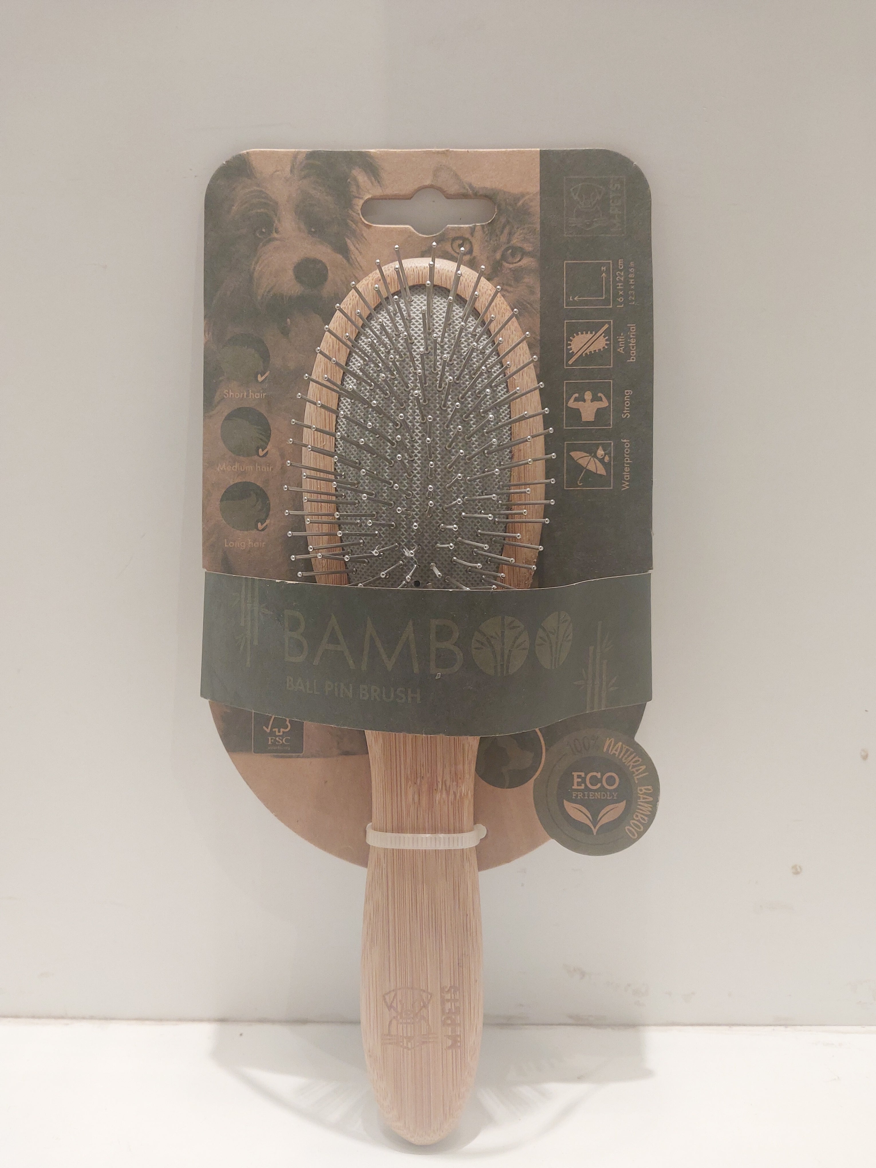 M-Pets Bamboo ball pin brush