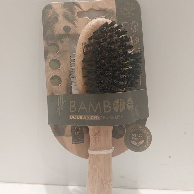 M-Pets Bamboo double sided pin brush