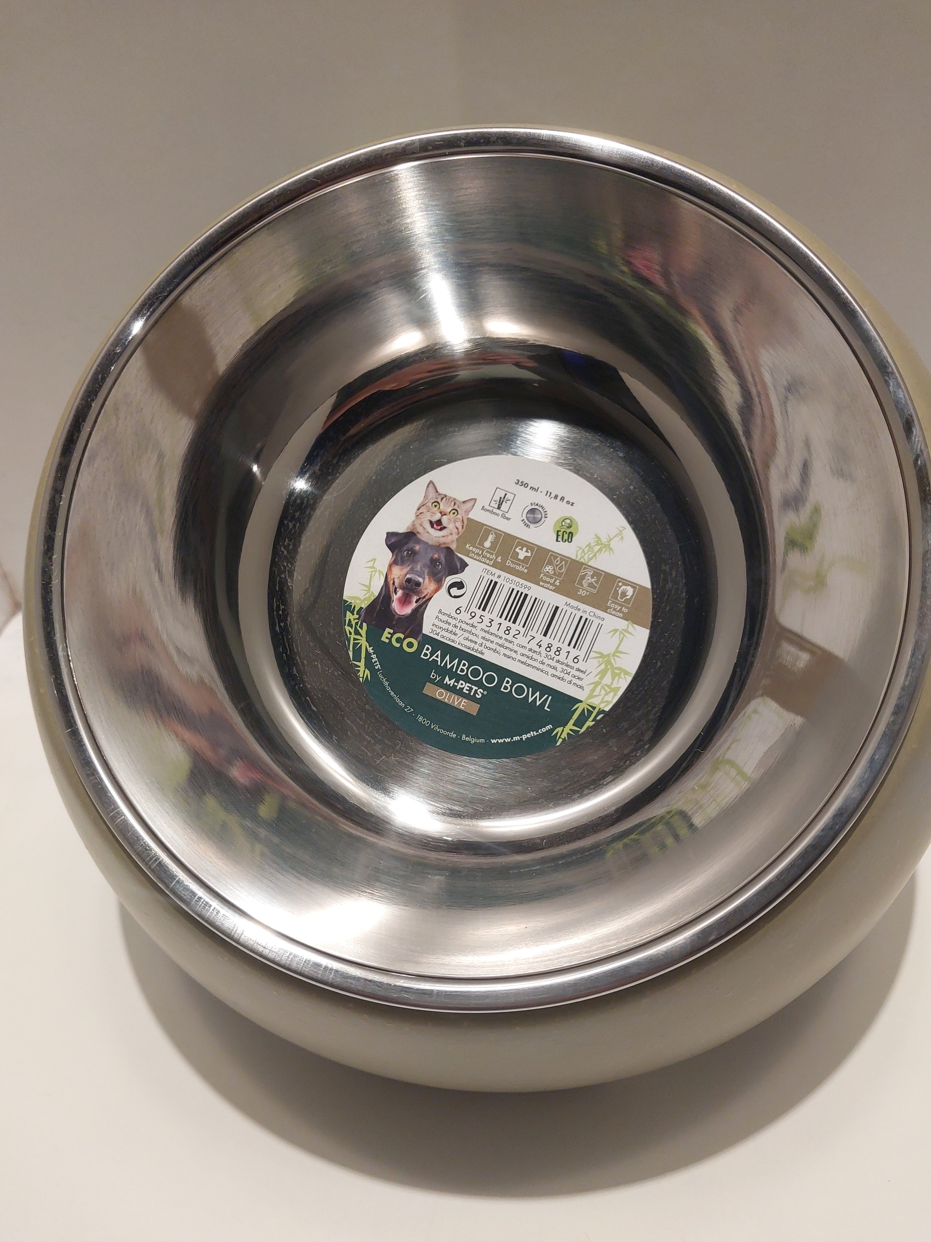 M-Pets Eco bamboo bowl Olive  350ml