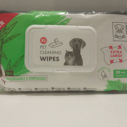M-Pets Pet cleaning wipes bamboo XL  30wipes