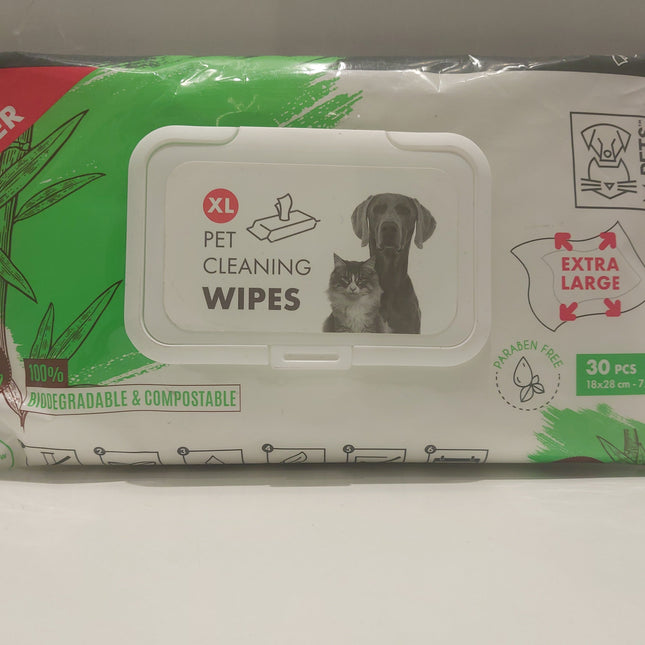 M-Pets Pet cleaning wipes bamboo XL  30wipes