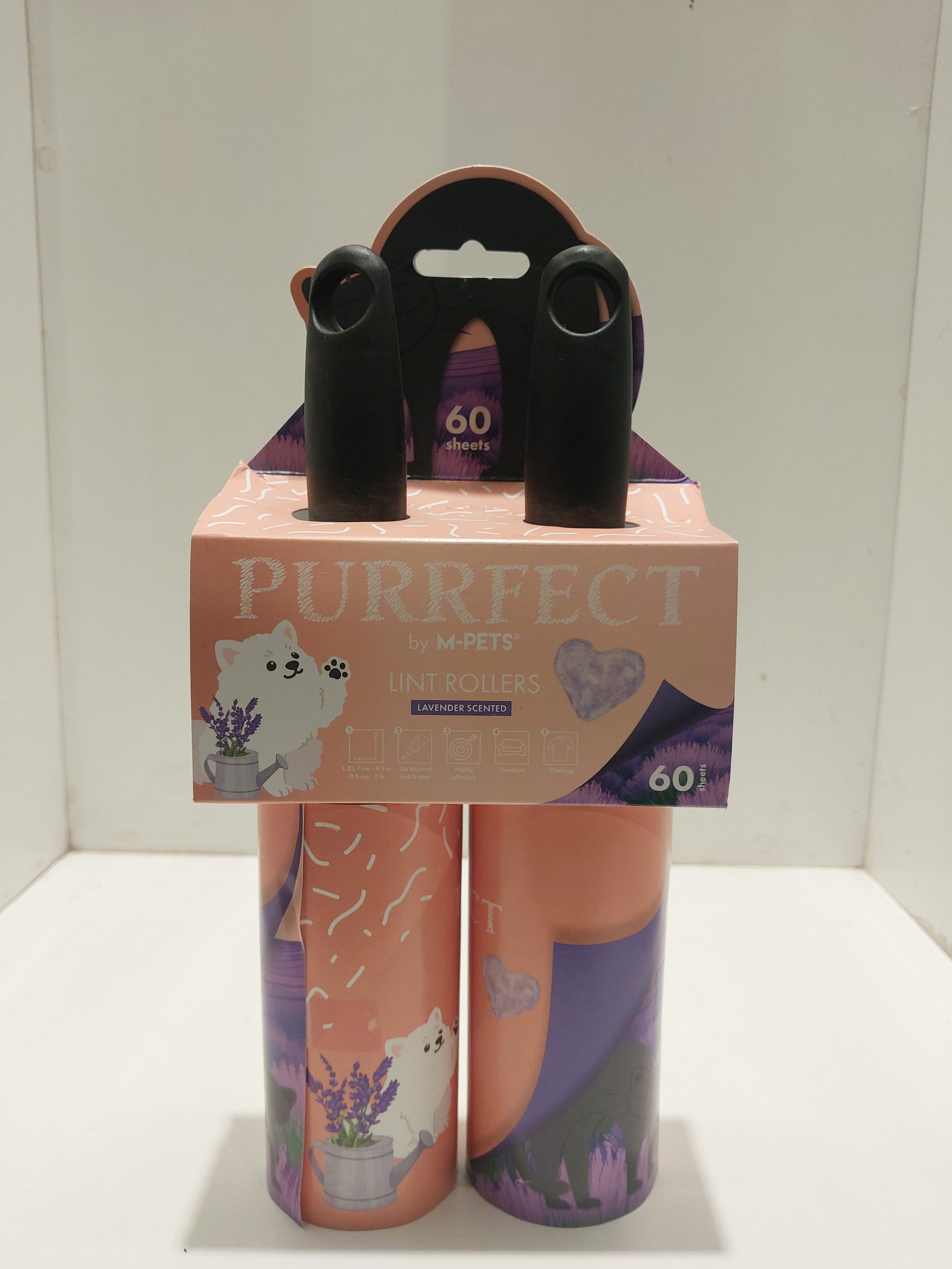 M-Pets Purrfect lint roller lavender 2*60 sheets