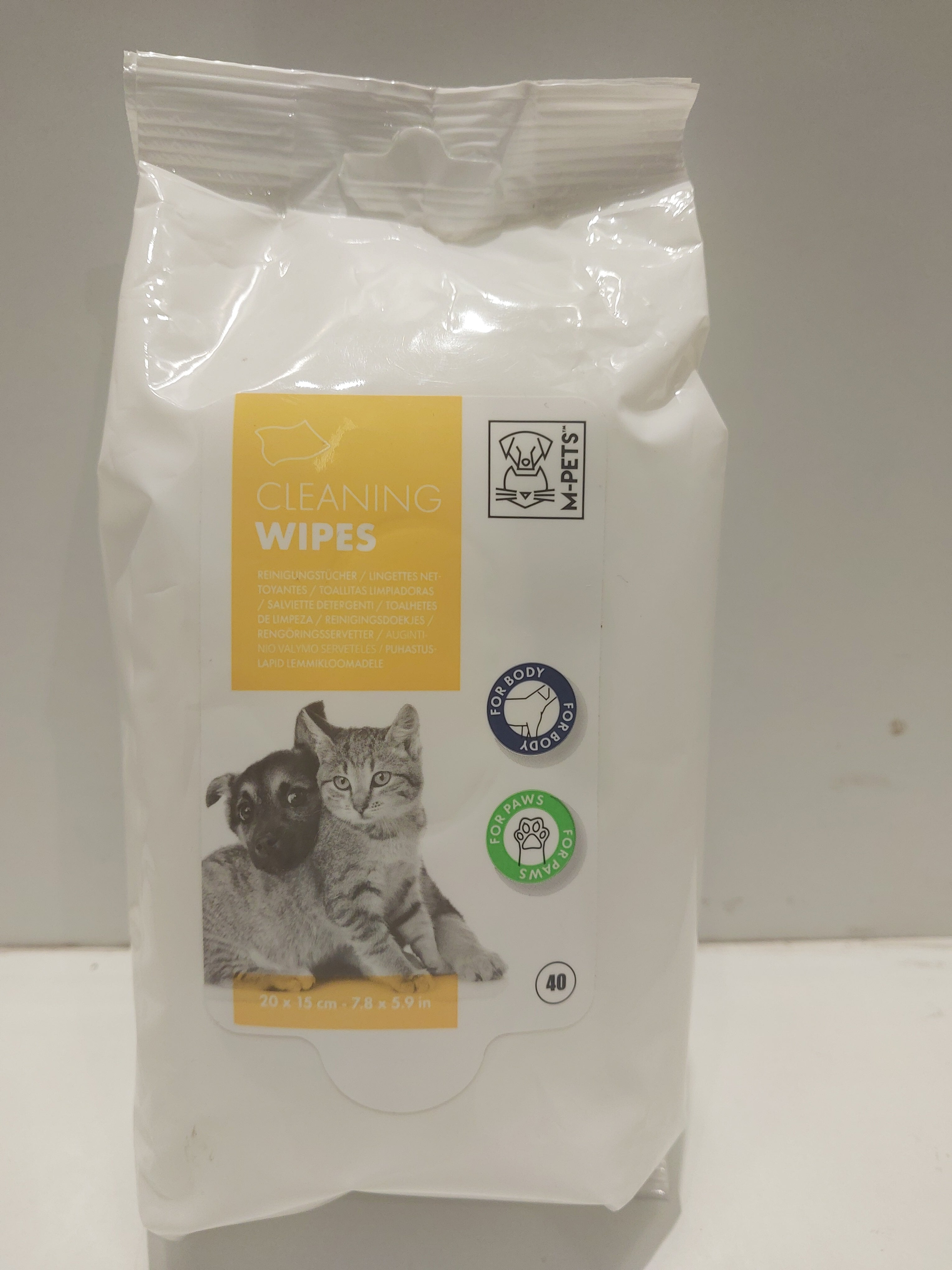 M-Pets Travel wipes for body and paws 40wipes