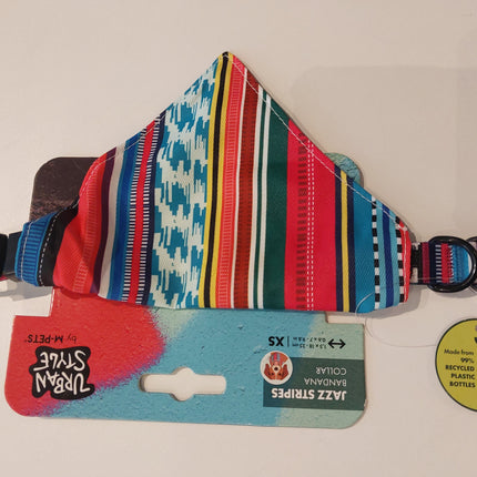 M-Pets Urban style jazz stripes bandana XS