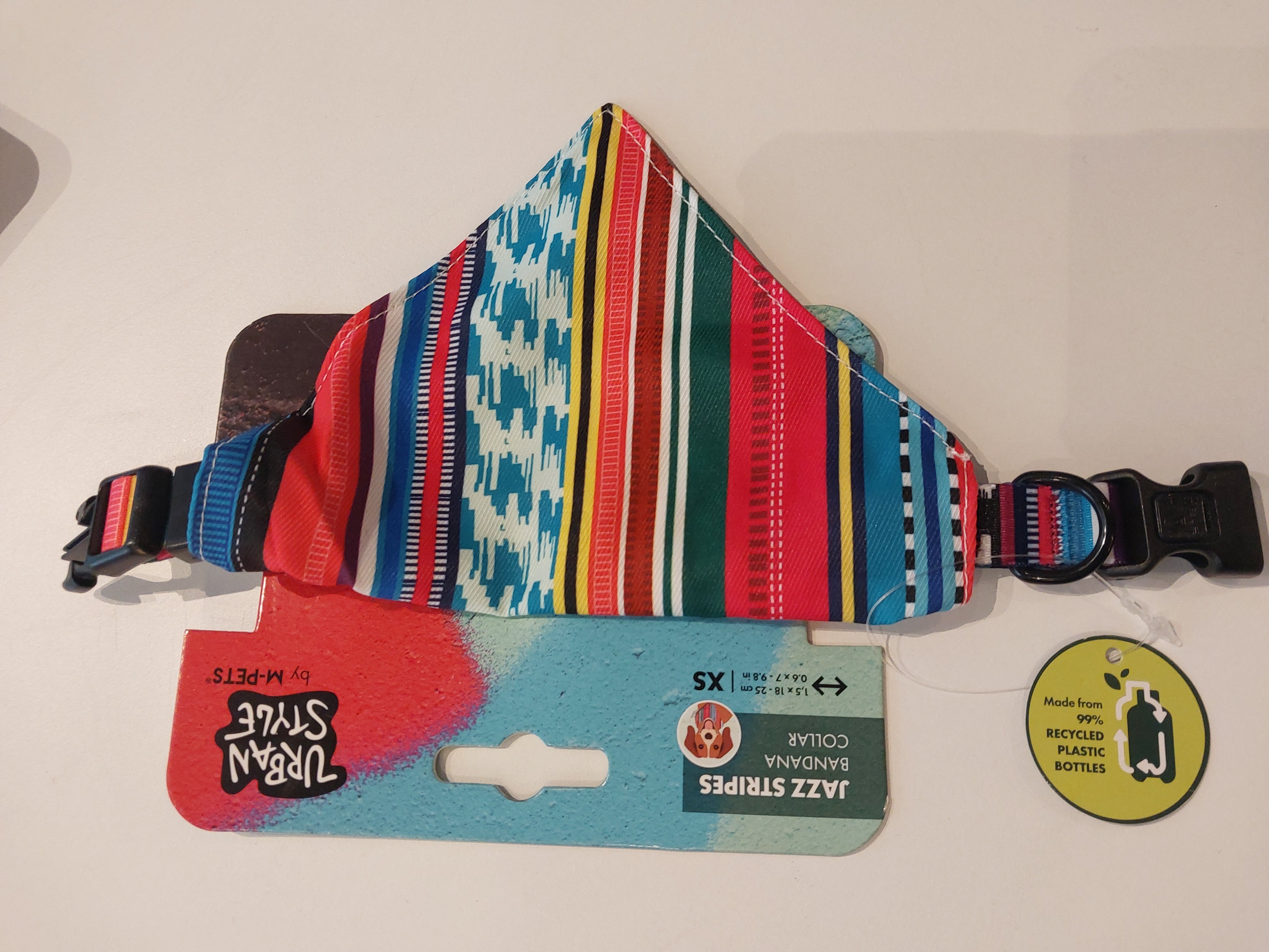 M-Pets Urban style jazz stripes bandana XS