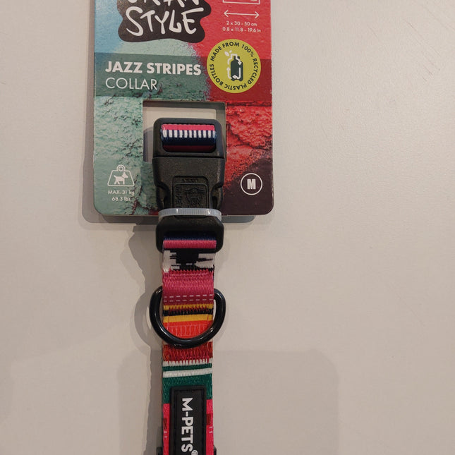 M-Pets Urban style jazz stripes collar M