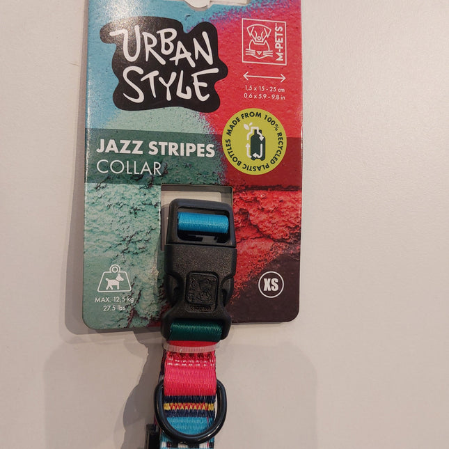 M-Pets Urban style jazz stripes collar XS