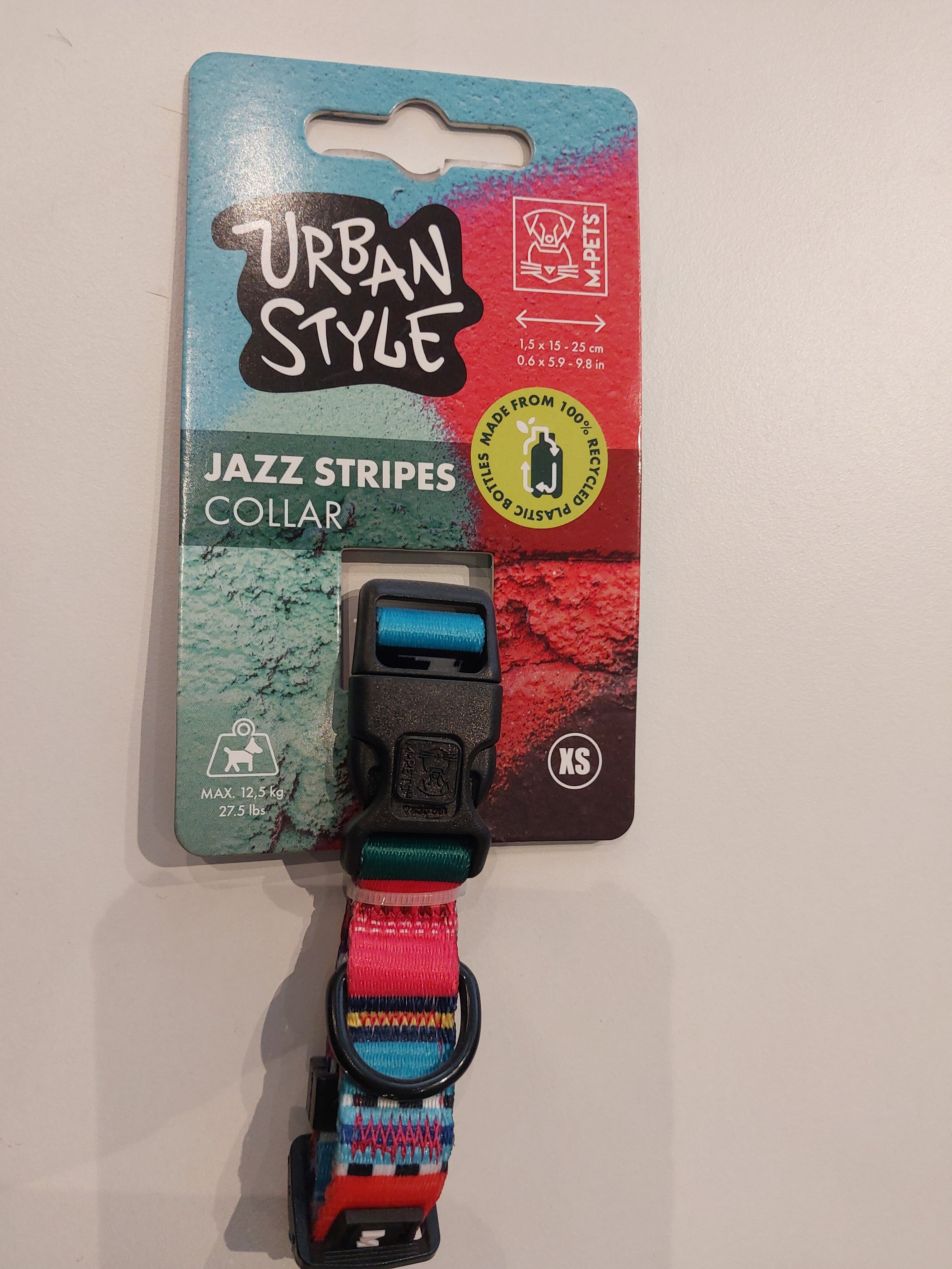 M-Pets Urban style jazz stripes collar XS