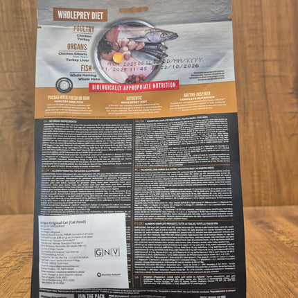 Orijien Original- trail pack Cat Food 340 gms