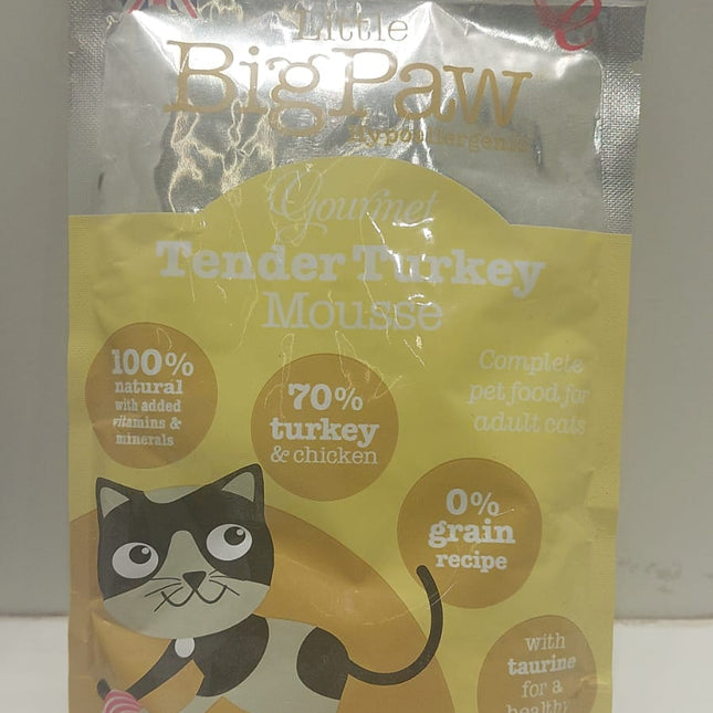 Big Paw Gourmet Tender Turkey Mousse Cat gravy food 85 gms