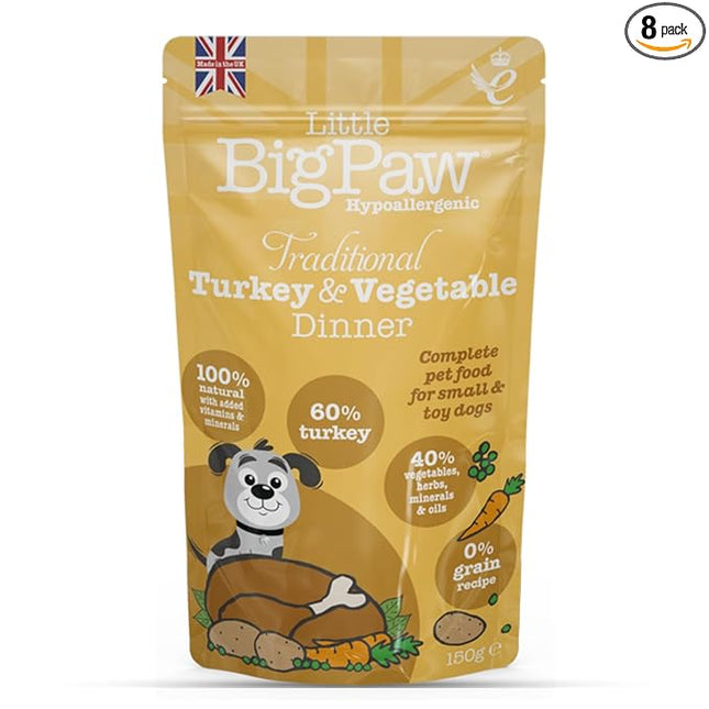Big Paw Traditional Turkey & Vegetable Dinner Dog gravy food 150 gms
